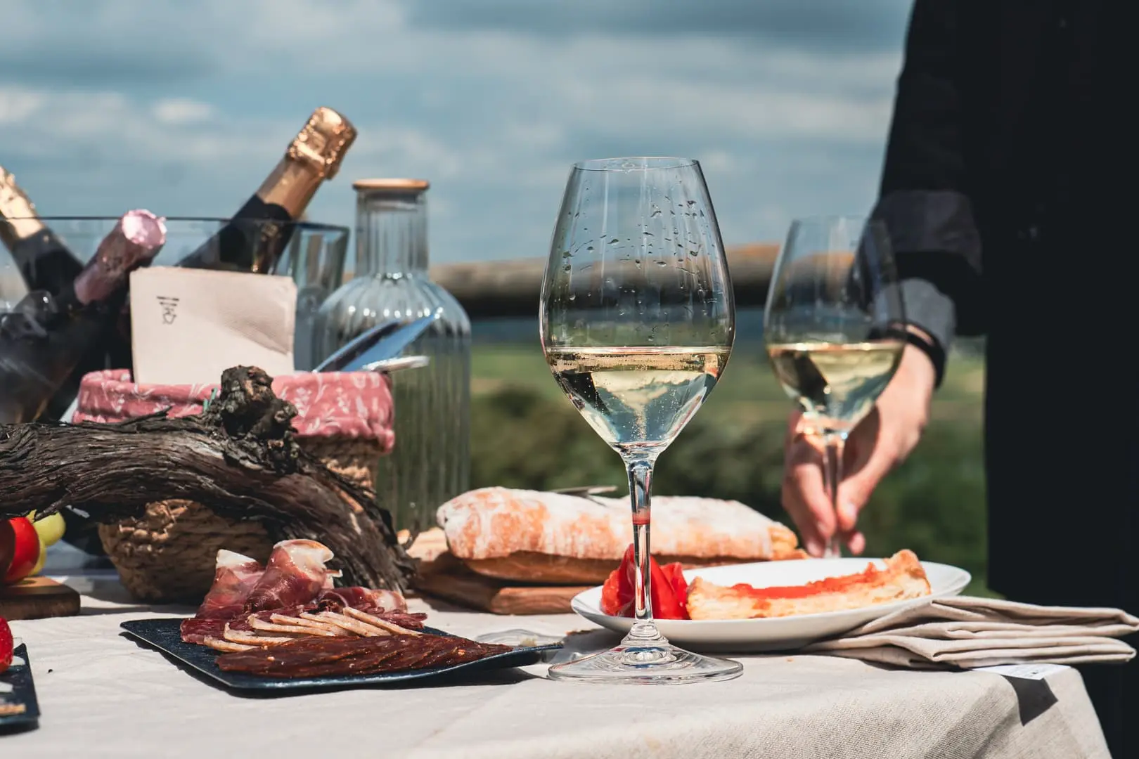 Spanish charcuterie, cheeses and cava brunch at a family winery in Penedès