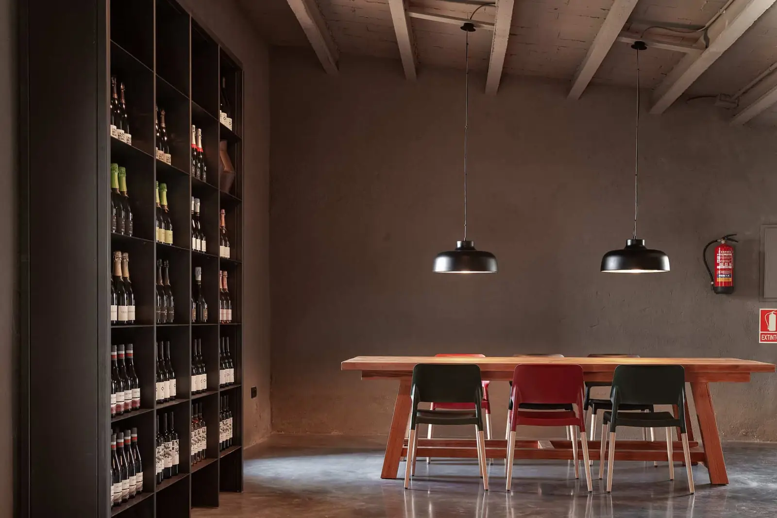 Private tasting room inside a boutique winery in the Penedès